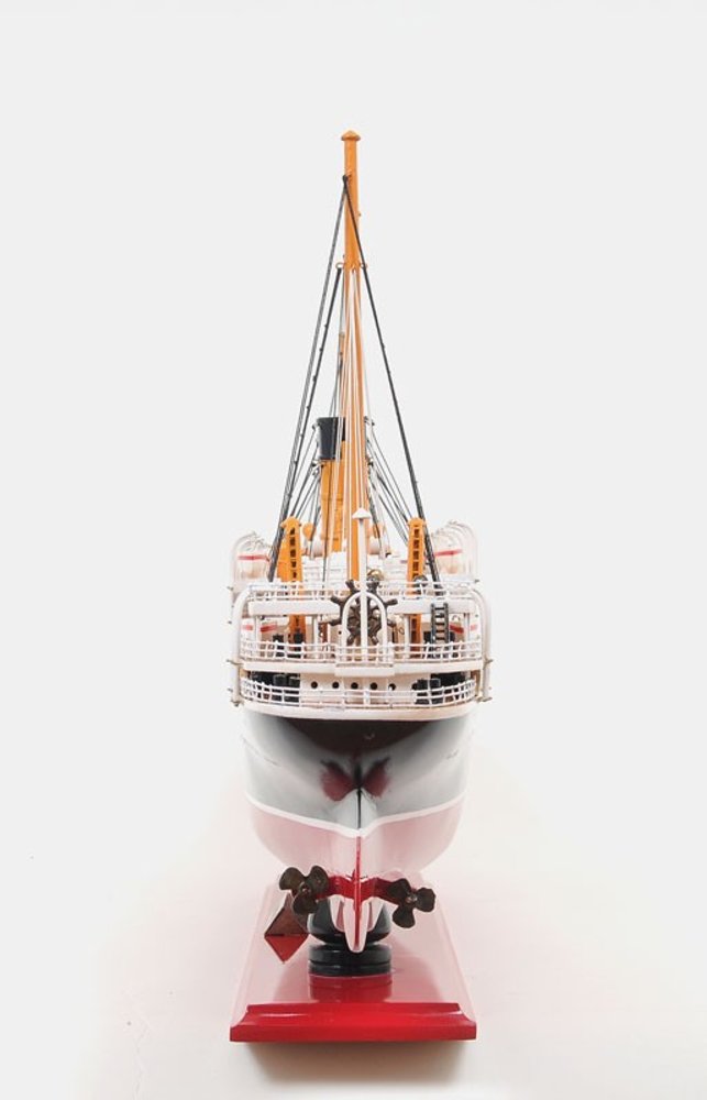 13" Black and Red Solid Wood Hand Painted RMS Empress of Ireland Model Boat
