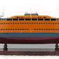 11" Maroon Staten Island Ferry Boat Hand Painted Decorative Boat