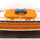 11" Maroon Staten Island Ferry Boat Hand Painted Decorative Boat