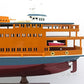 11" Maroon Staten Island Ferry Boat Hand Painted Decorative Boat