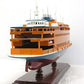 11" Maroon Staten Island Ferry Boat Hand Painted Decorative Boat
