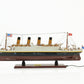 13" Black and White Solid Wood Hand Painted 1912 RMS Titanic Lights Model Boat