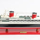 9" Black and Red Solid Wood Hand Painted SS United States 1952 Model Boat