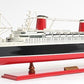 9" Black and Red Solid Wood Hand Painted SS United States 1952 Model Boat