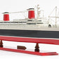 9" Black and Red Solid Wood Hand Painted SS United States 1952 Model Boat