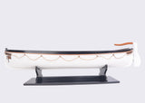 6" Brown and White Solid Wood Hand Painted RMS Titanic Lifeboat No.7 Model Boat