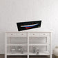 12" Blue and Red Solid Wood Hand Painted Rainbow Half-Hull Model Boat