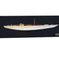 12" Black and White Solid Wood Hand Painted Shamrock V Yacht Half-Hull Model Boat