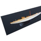 12" Black and White Solid Wood Hand Painted Shamrock V Yacht Half-Hull Model Boat