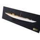 12" Black and White Solid Wood Hand Painted Shamrock V Yacht Half-Hull Model Boat