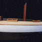 12" Black and White Solid Wood Hand Painted Shamrock V Yacht Half-Hull Model Boat