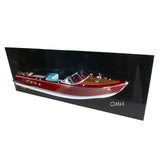 12" Wood Brown Riva Aquarama Half Hull Hand Painted Decorative Boat
