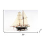 26" Black and White Solid Wood Hand Painted p-Oxybis(benzenesulfonyl hydrazide) Model Boat