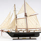 26" Black and White Solid Wood Hand Painted p-Oxybis(benzenesulfonyl hydrazide) Model Boat