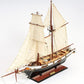 26" Black and White Solid Wood Hand Painted p-Oxybis(benzenesulfonyl hydrazide) Model Boat