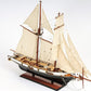 26" Black and White Solid Wood Hand Painted p-Oxybis(benzenesulfonyl hydrazide) Model Boat