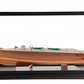15" Wood Brown c1928 Chris Craft Triple Cockpit Hand Painted Boat with Case