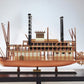 17" Wood Brown Solid Wood Hand Painted King of Mississippi Model Boat