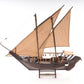 27" Wood Brown Solid Wood Hand Painted Dhow Medium Model Boat