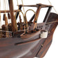 27" Wood Brown Solid Wood Hand Painted Dhow Medium Model Boat
