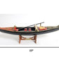 8" Black and Red Venetian Gondola Hand Painted Decorative Boat