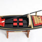 8" Black and Red Venetian Gondola Hand Painted Decorative Boat