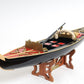 8" Black and Red Venetian Gondola Hand Painted Decorative Boat