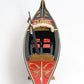 8" Black and Red Venetian Gondola Hand Painted Decorative Boat