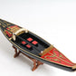 8" Black and Red Venetian Gondola Hand Painted Decorative Boat