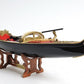 8" Black and Red Venetian Gondola Hand Painted Decorative Boat