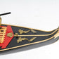 8" Black and Red Venetian Gondola Hand Painted Decorative Boat