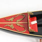 8" Black and Red Venetian Gondola Hand Painted Decorative Boat