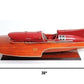 10" Solid Wood Hand Painted Ferrari Hydroplane Large Model Boat