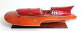10" Solid Wood Hand Painted Ferrari Hydroplane Large Model Boat