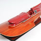 10" Solid Wood Hand Painted Ferrari Hydroplane Large Model Boat