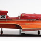 10" Solid Wood Hand Painted Ferrari Hydroplane Large Model Boat