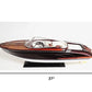 11" Black and White Solid Wood Hand Painted Riva Rivarama Luxury Yacht Exclusive Edition Model Boat