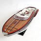 11" Black and White Solid Wood Hand Painted Riva Rivarama Luxury Yacht Exclusive Edition Model Boat