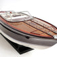 11" Black and White Solid Wood Hand Painted Riva Rivarama Luxury Yacht Exclusive Edition Model Boat