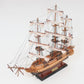 20" Wood Brown Solid Wood Hand Painted 1797 USS Constitution Small Model Boat