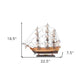 20" Wood Brown Solid Wood Hand Painted 1797 USS Constitution Small Model Boat