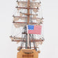 20" Wood Brown Solid Wood Hand Painted 1797 USS Constitution Small Model Boat