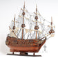 32" Wood Brown Solid Wood Hand Painted c1665 Zeven Provincien Model Boat
