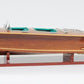 9" Wood Brown Solid Wood Hand Painted c1928 Chris Craft Triple Cockpit Large Model Boat