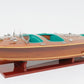 9" Wood Brown Solid Wood Hand Painted c1928 Chris Craft Triple Cockpit Large Model Boat