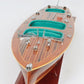 9" Wood Brown Solid Wood Hand Painted c1928 Chris Craft Triple Cockpit Large Model Boat