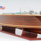 9" Wood Brown Solid Wood Hand Painted c1928 Chris Craft Triple Cockpit Large Model Boat