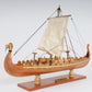 13" Wood Brown Solid Wood Hand Painted Model Boat Tabletop Sculpture