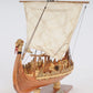 13" Wood Brown Solid Wood Hand Painted Model Boat Tabletop Sculpture