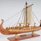 13" Wood Brown Solid Wood Hand Painted Model Boat Tabletop Sculpture